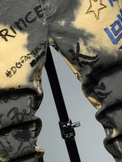 Street Letter Embroidery Mid Waist Denim Jeans -ZHANG Clothing Shop P 20211125124725414 513