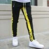 Summer Drawstring Contrast Color Zipper Men's Casual Pants