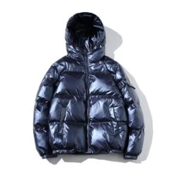 2022 Winter Glossy Hooded Pure Color Short Coats