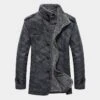 Pure Color Fur Leather Long Sleeve Men's Jacket
