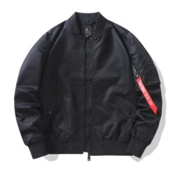 Pure Color Zipper Long Sleeve Men's Short Coats