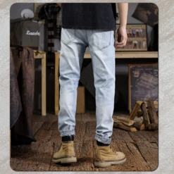 Washed Ripped Denim Mid-rise Jeans -ZHANG Clothing Shop P 20240416110717474 796