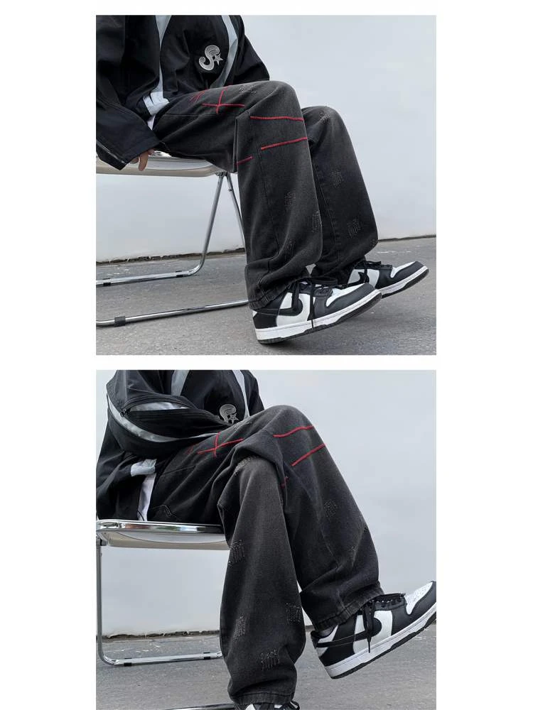 Colorblock Irregular Mid-rise Jeans 4 Colorblock Irregular Mid-rise Jeans - Image 4