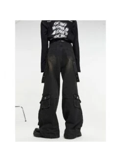 Solid Color Mid-rise Loose Jeans -ZHANG Clothing Shop P 20240605172815511 796