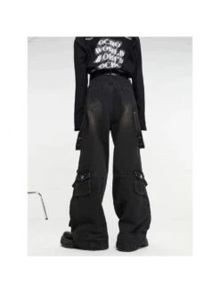 Solid Color Mid-rise Loose Jeans -ZHANG Clothing Shop P 20240605172818151 512