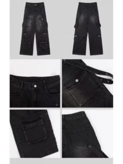 Solid Color Mid-rise Loose Jeans -ZHANG Clothing Shop P 20240605172818705 484