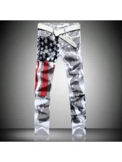 Digital Printing Cotton Mid-rise Jeans