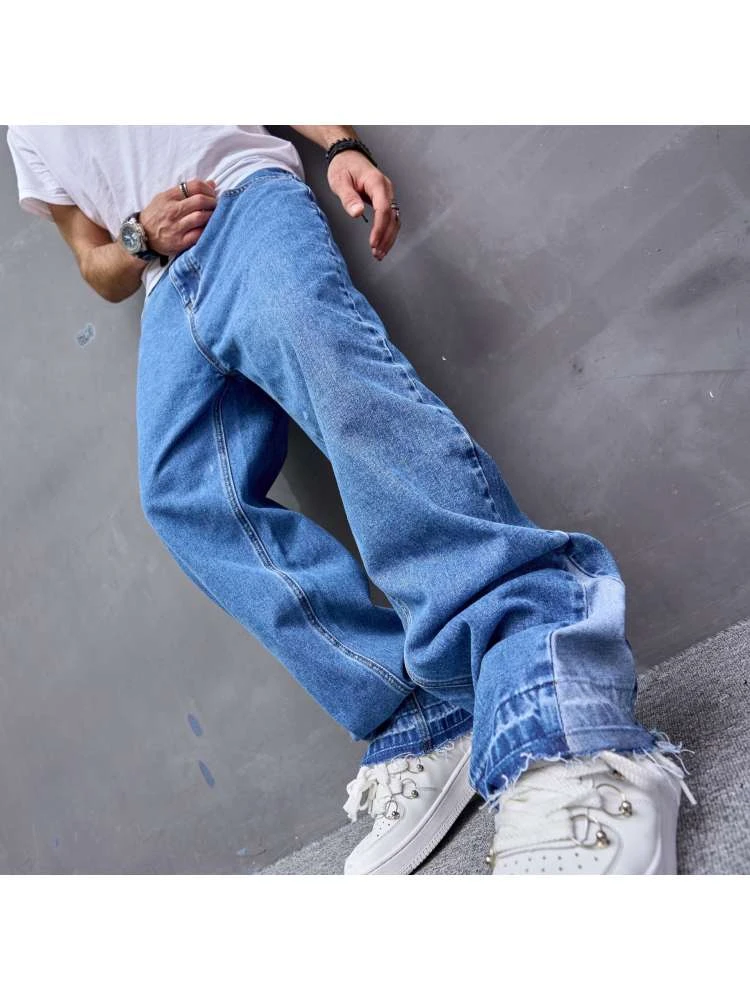 Washed Cotton Loose Jeans 1 Washed Cotton Loose Jeans